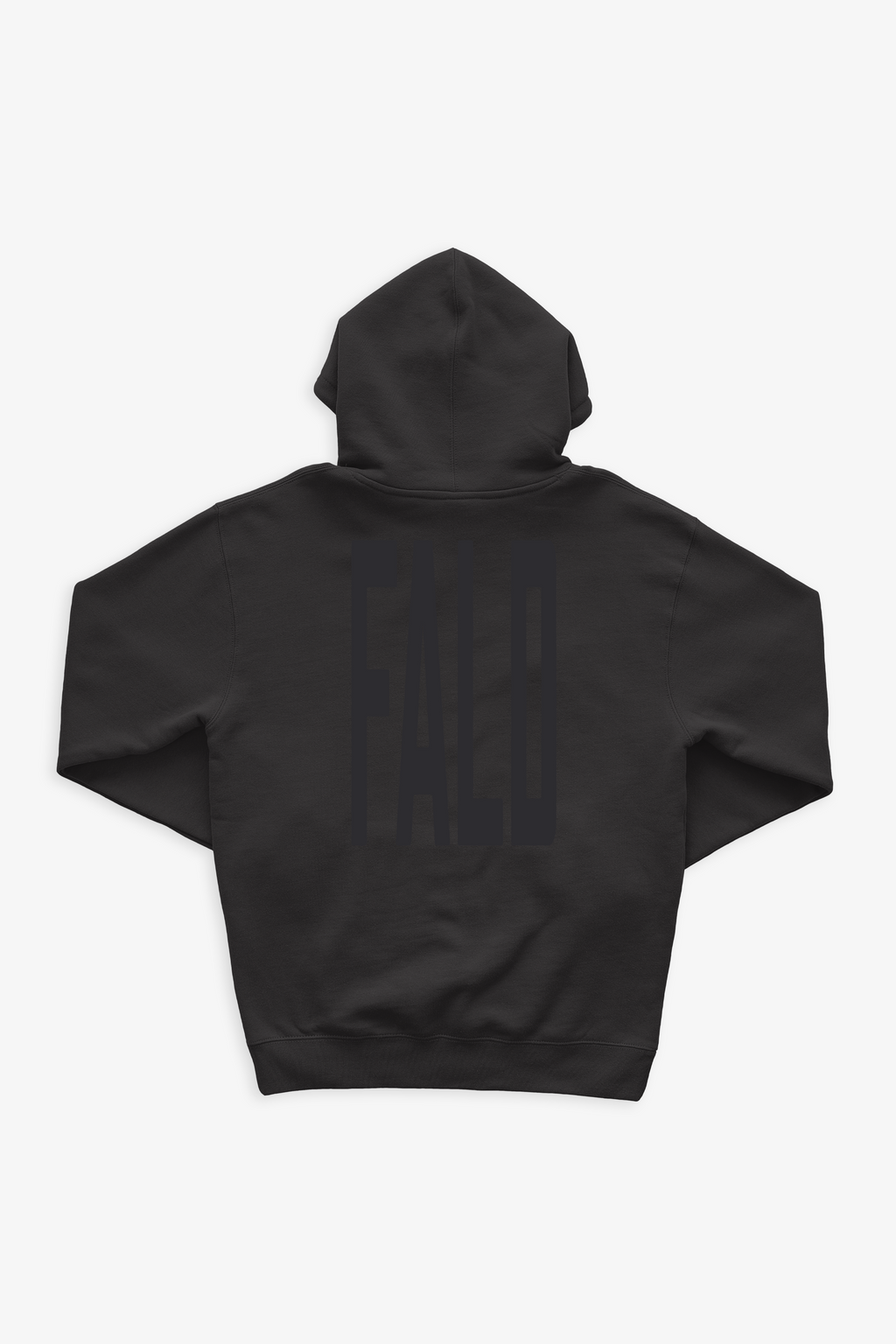 FALD | BLACK 10OZ HOODIE / BLACK FALD LOGO BACK