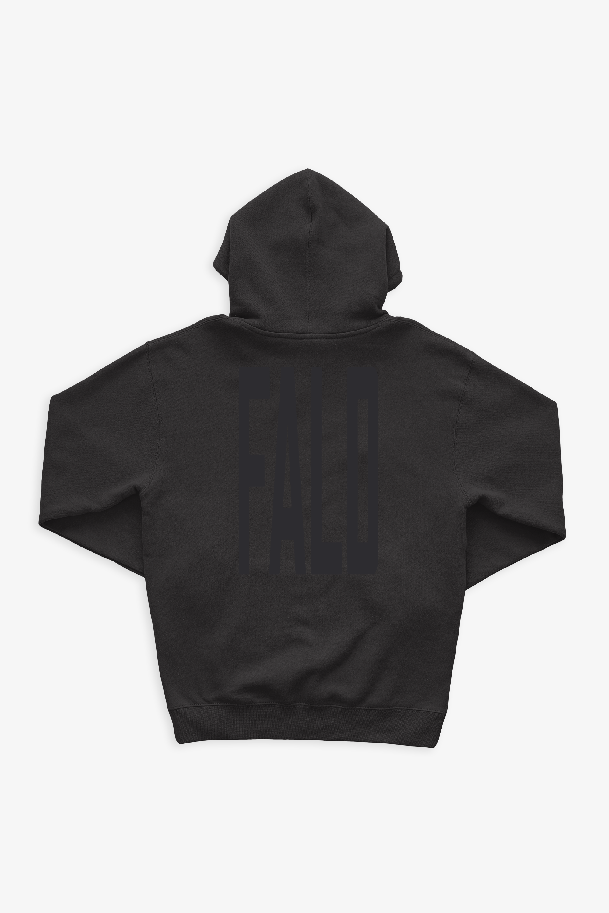 FALD | BLACK 10OZ HOODIE / BLACK FALD LOGO BACK