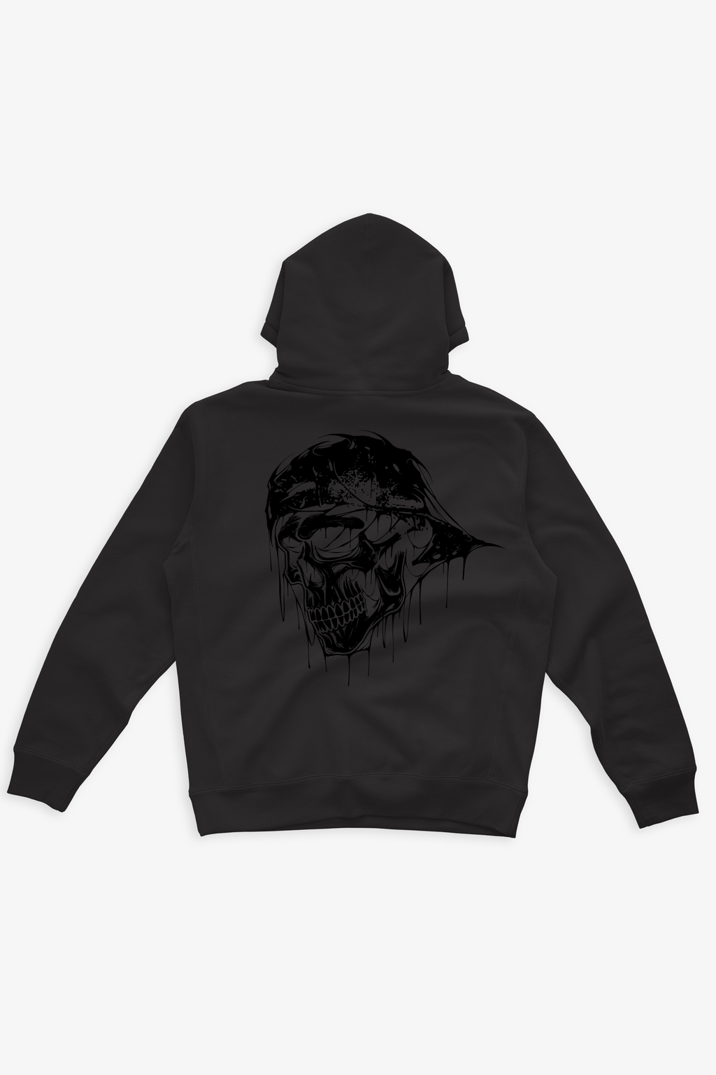 ATVMXXI | BLACK HOODIE 13.5OZ / BLACK SKULL LOGO BACK