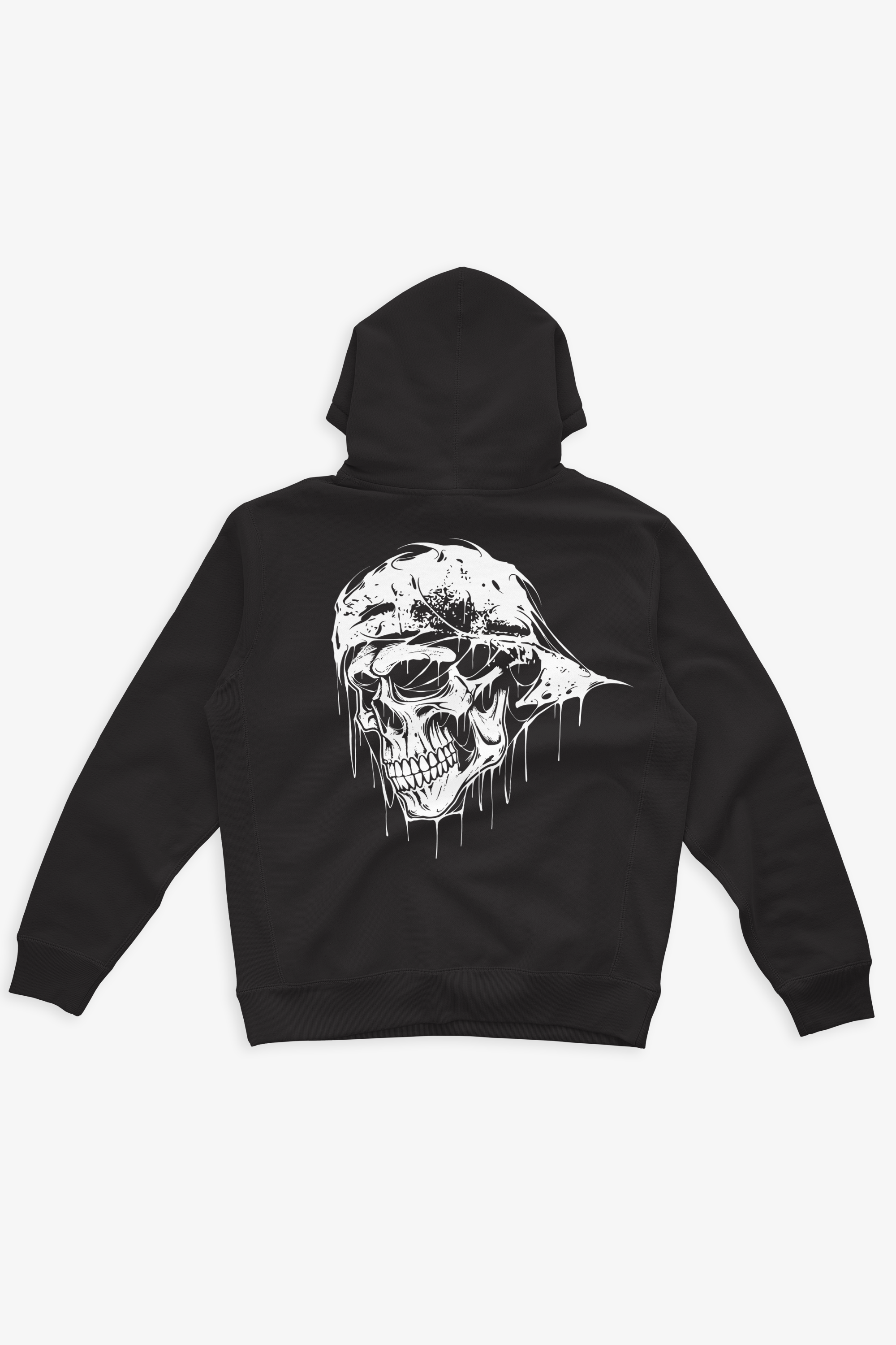 ATVMXXI | BLACK HOODIE 13.5OZ / WHITE SKULL LOGO BACK
