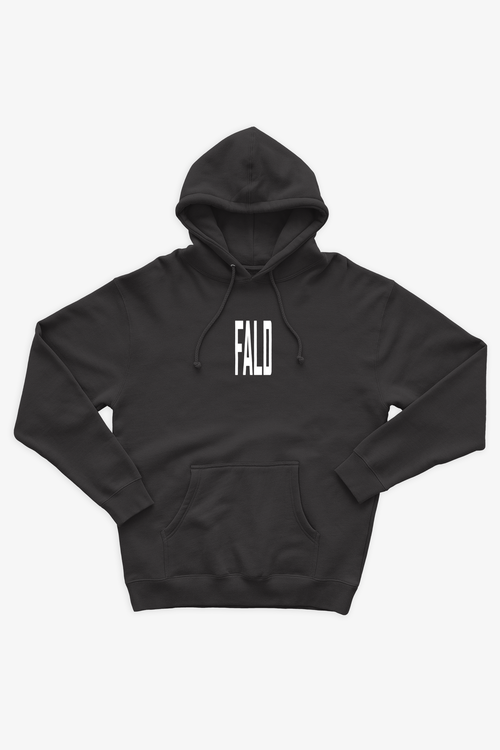 FALD | BLACK 10OZ HOODIE / WHITE FALD LOGO