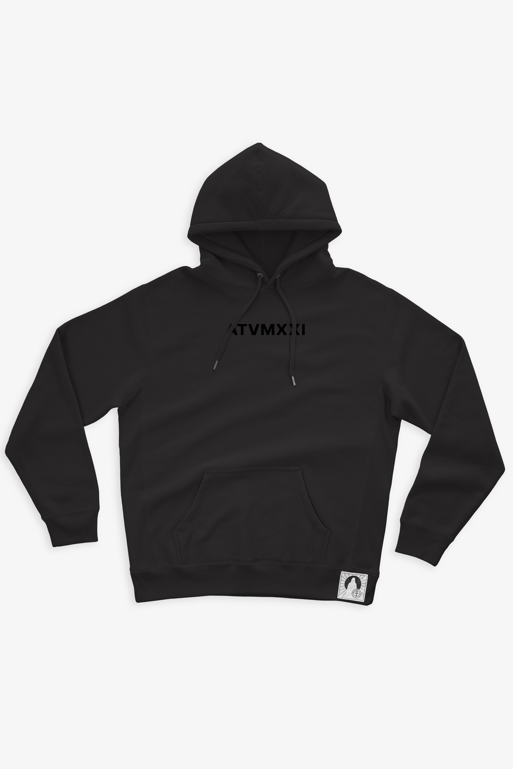 ATVMXXI | BLACK HOODIE 13.5OZ / BLACK SKULL LOGO BACK
