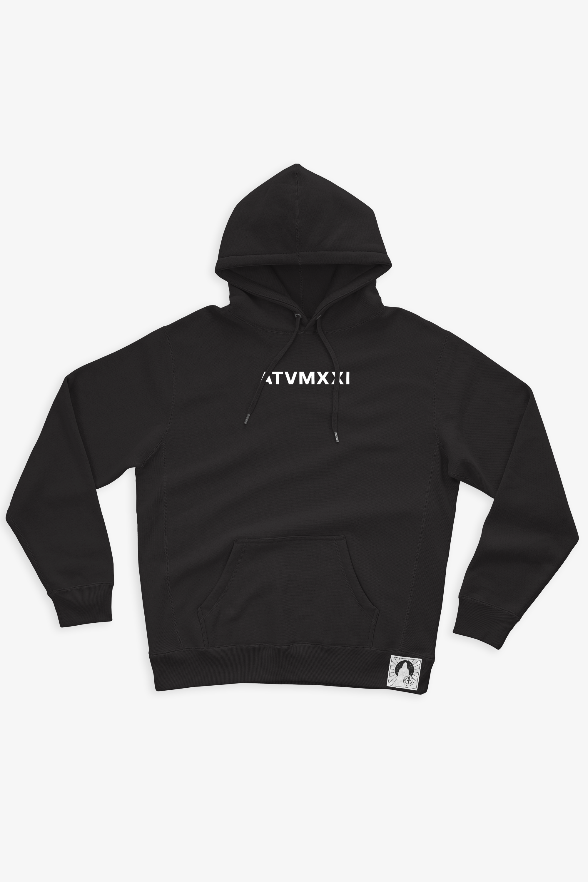 ATVMXXI | BLACK HOODIE 13.5OZ / WHITE CLASSIC ATVMXXI LOGO