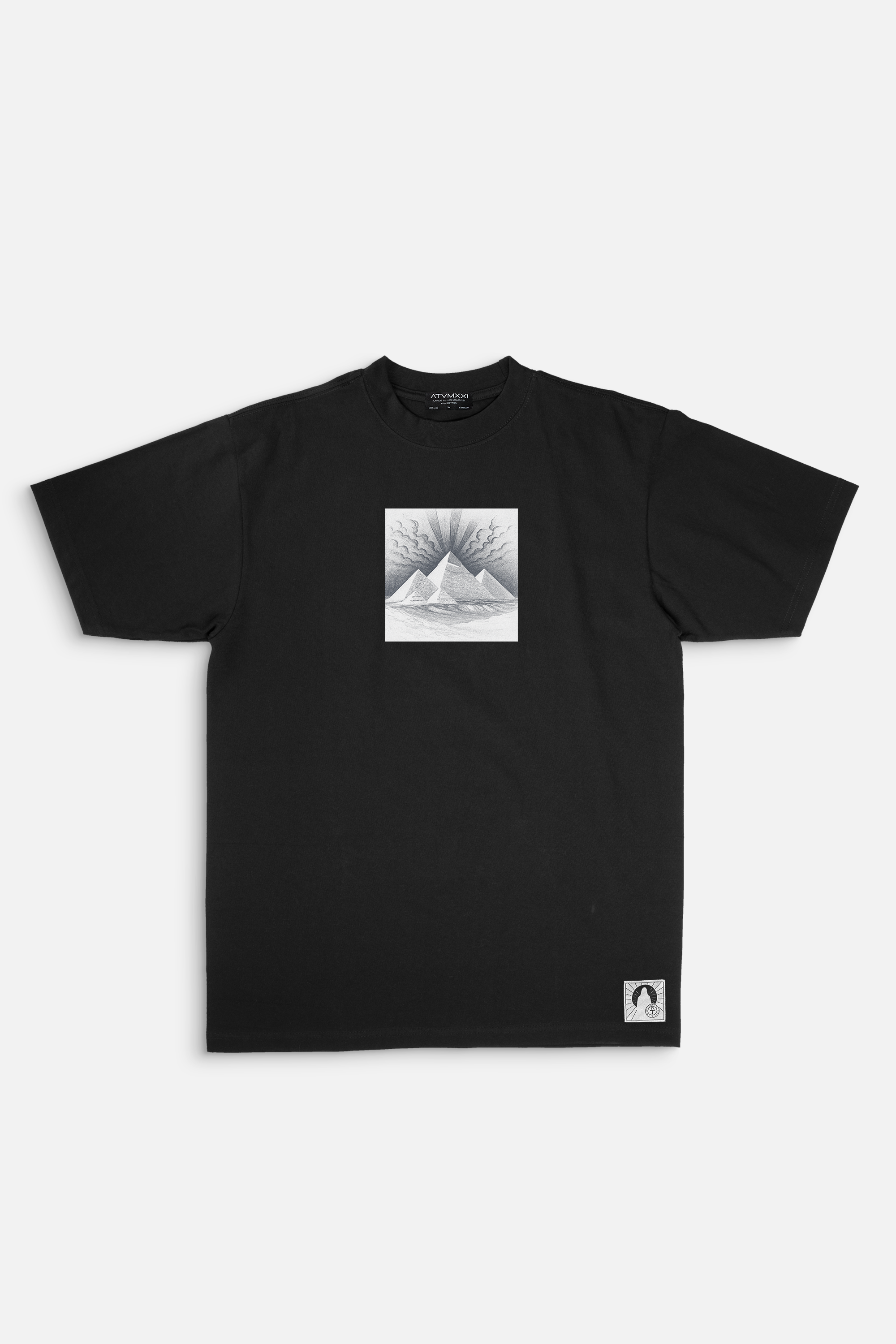 ATVMXXI | BLACK T-SHIRT / PYRAMID PRINT