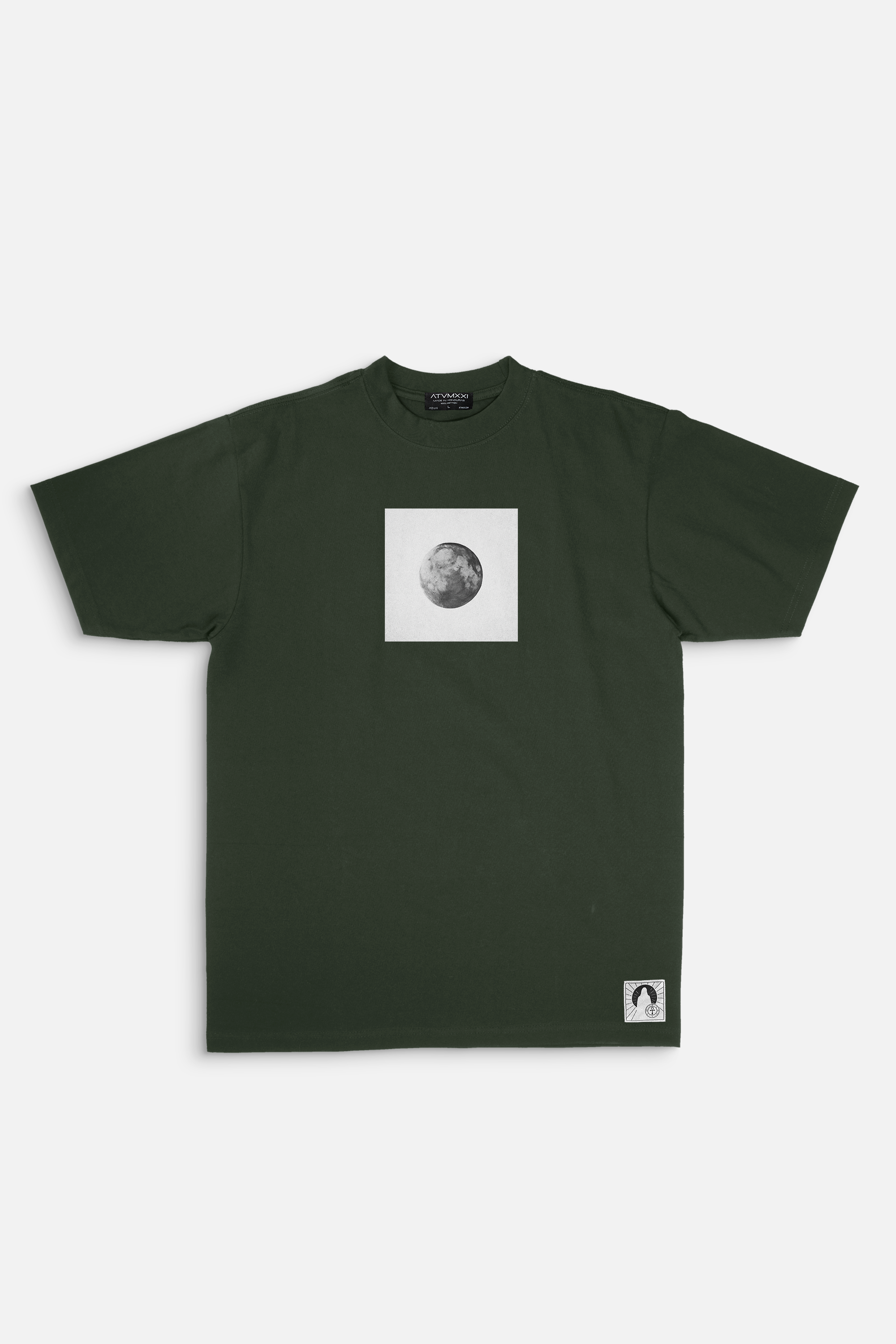 ATVMXXI | DARK GREEN T-SHIRT / MOON PRINT