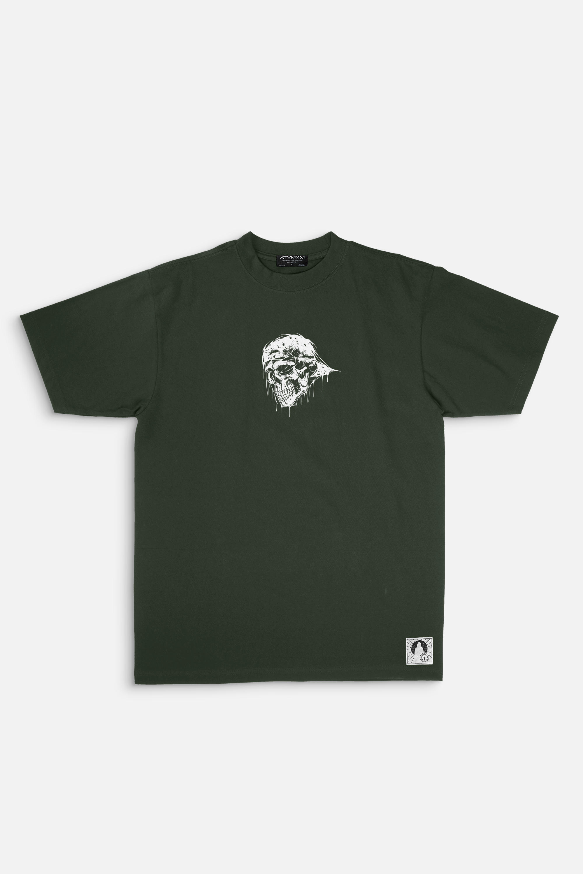 ATVMXXI | DARK GREEN T-SHIRT / SKULL LOGO